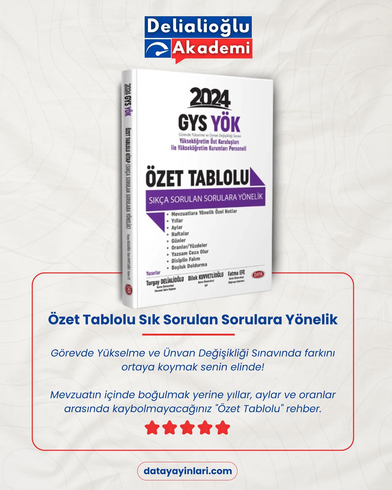 GYS Özet Tablolu Sıkça Sorulan Sorulara Yönelik